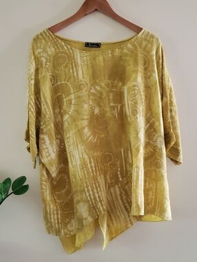FROCCELLA Made In Italy - Assymetrical Linen/Cotton Printed Tunic - ONE SIZE